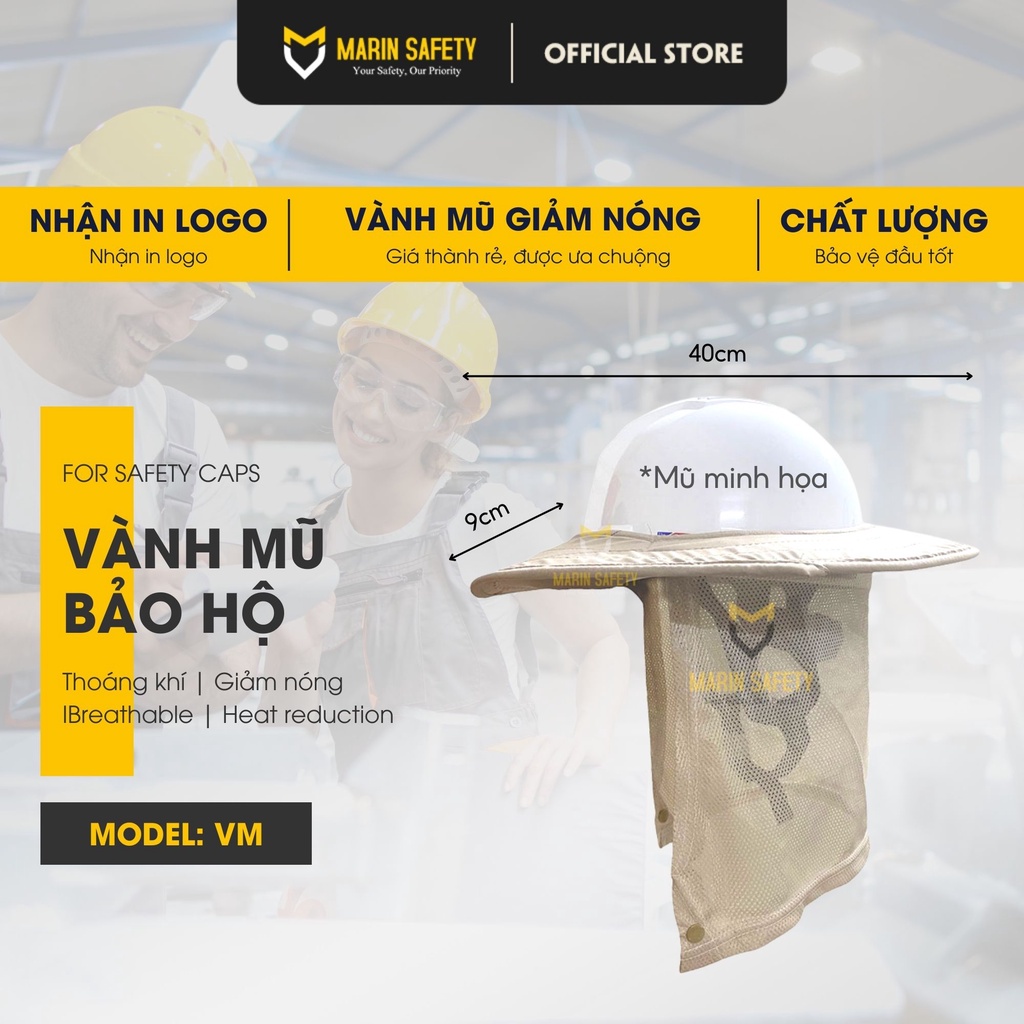 Vành mũ bảo hộ che nắng nhiều màu