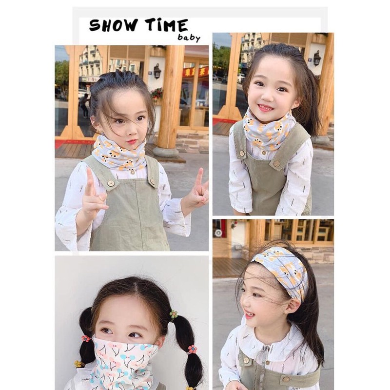 Kids_mart:Khăn ống cotton co giãn thu đông cho bé