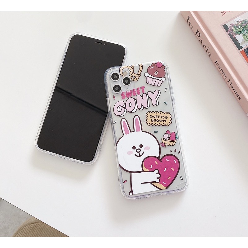 Ốp Lưng Case Iphone  Dẻo Trong Không Ngả Màu Gấu Brown Chống Trầy Sốc Cho 7g/8g đến 12 promax