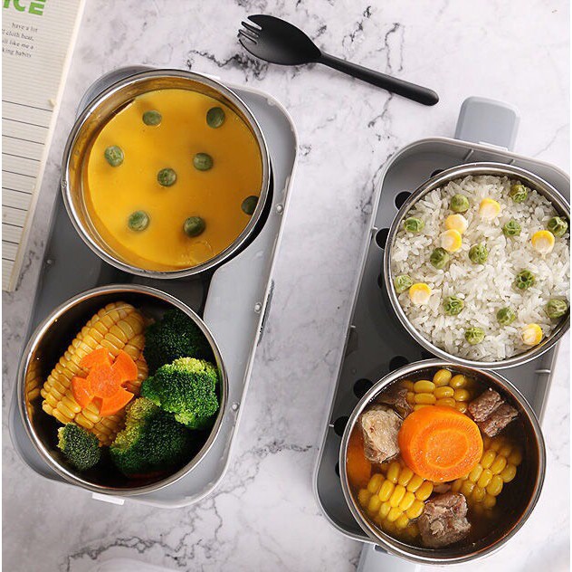 [Freeship] Hộp Cơm Điện Hâm Nóng Đồ Ăn Thông Minh Hiện Đại 2 Tầng Electric Lunch Box Vmartcook | BigBuy360 - bigbuy360.vn