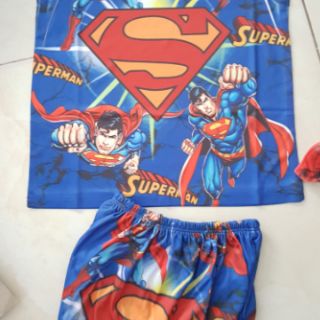bộ superman 3D thun lạnh size nhí