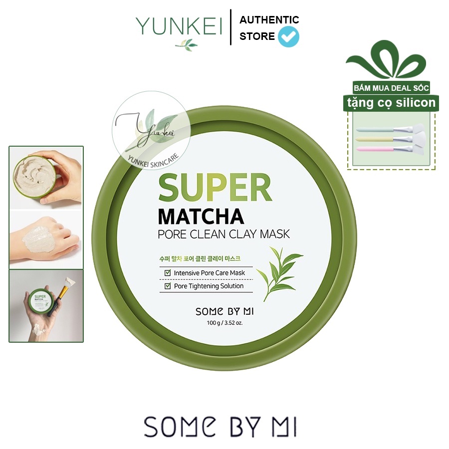 Mặt nạ đất sét trà xanh Some By Mi Super Matcha Pore Clean Clay Mask (Nhungshika)