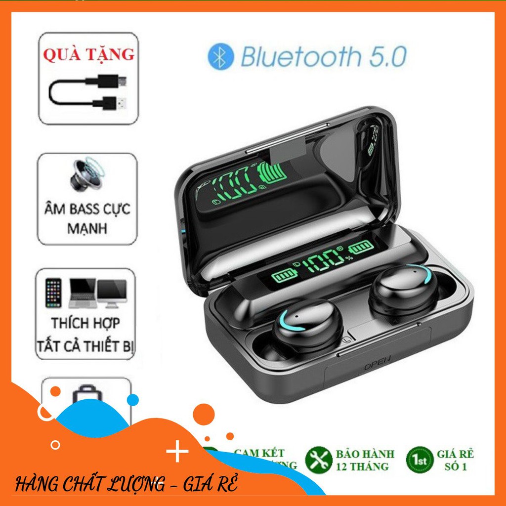 Tai Nghe Bluetooth Không Dây Nhét Tai 5.0 Amoi F9 Pro Nút Cảm Ứng Kiêm Sạc Pin Dự Phòng aresshop
