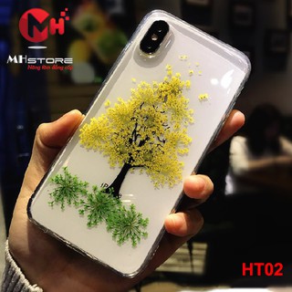 Ốp lưng hoa thật ép khô dành cho Iphone HT02