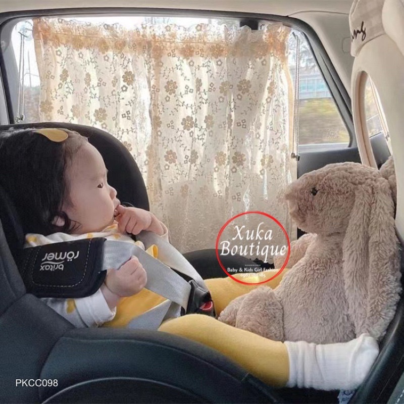 Rèm Che Nắng Cửa Ô Tô Cao Cấp Hàn Quốc 2 Lớp Phối Ren Cực Đẹp