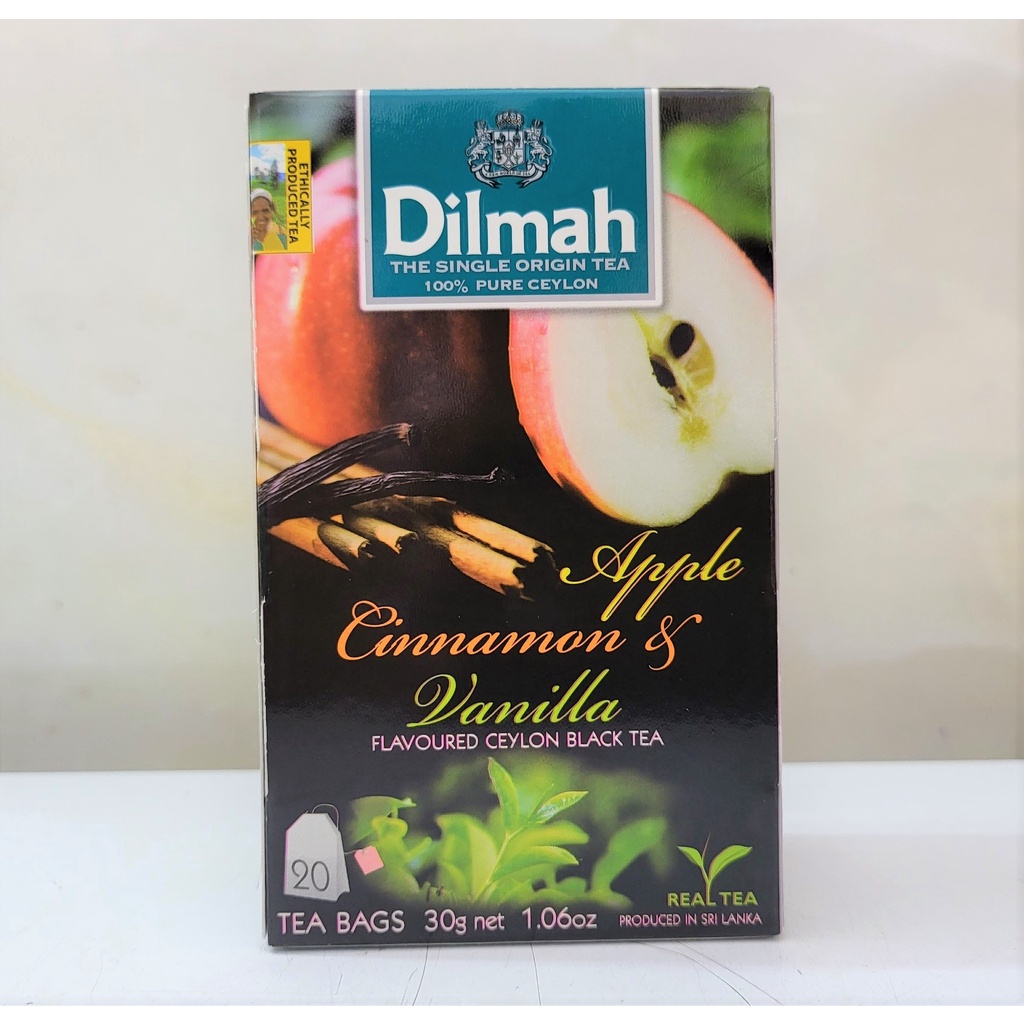 [Hộp 30g – TÁO, QUẾ &amp; VANI] TRÀ ĐEN TÚI LỌC [Sri Lanka] DILMAH Apple, Cinnamon &amp; Vanilla Flavoured Ceylon Black Tea