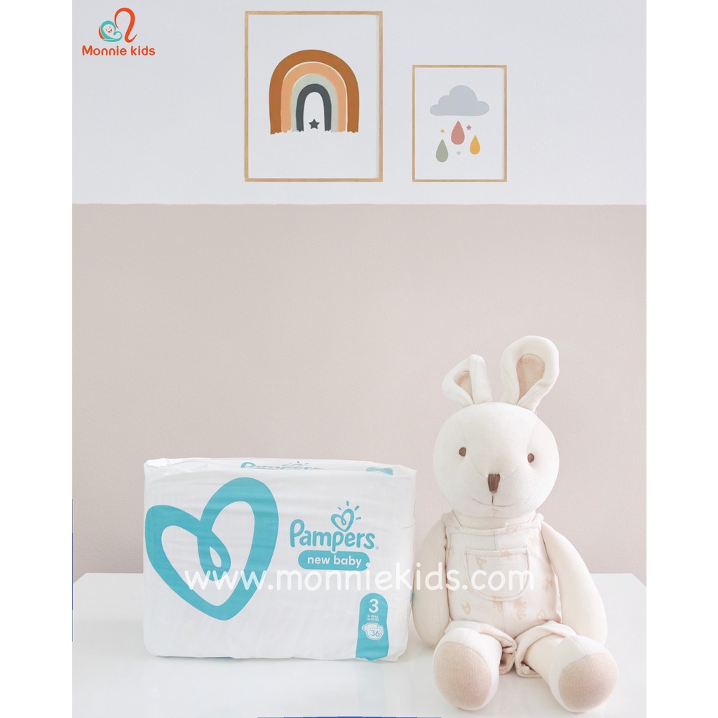 Bỉm dán cho bé Pampers UK Baby Dry S1/40m S2/38 S3/36, tã dán em bé siêu mỏng - Monnie Kids