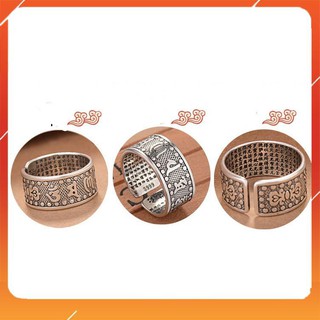 Bát nhã chấm bi bát nhã 21x10mm nhẫn phật bạc