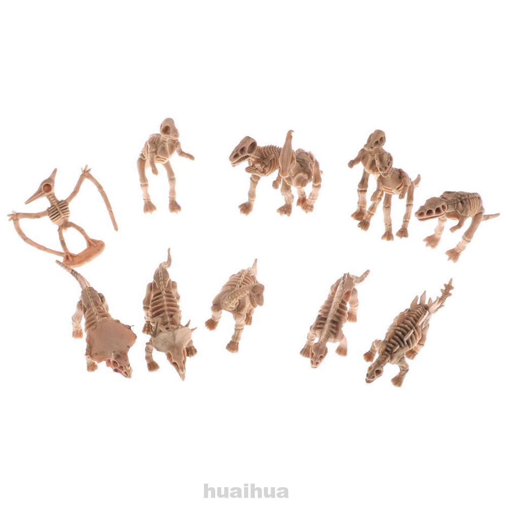 12pcs/set Dinosaur Model Simulation Plastic Dino Fossil Skeleton Collection Set Lifelike Figures Kids Toy Home Decor