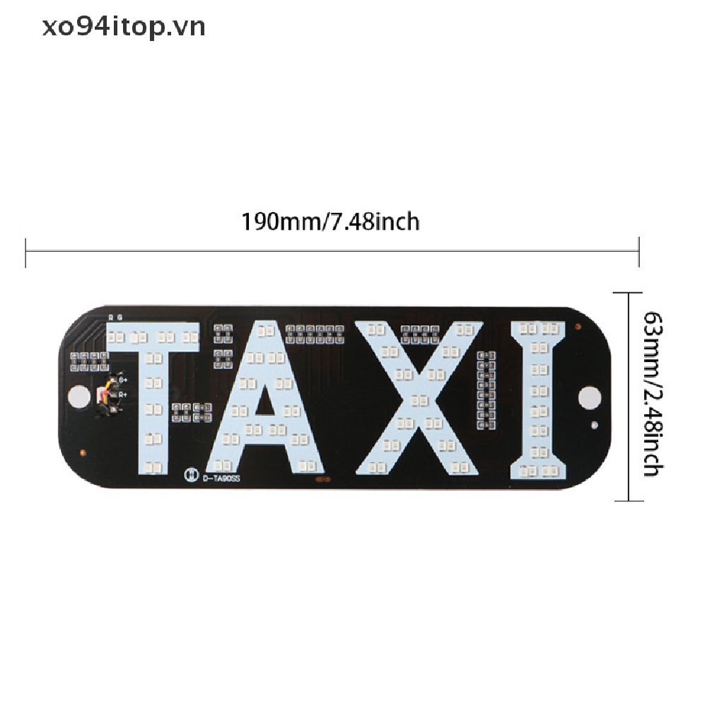 Bảng đèn LED 12V chữ taxi gắn kính chắn gió xe ô tô kèm công tắc tiện dụng