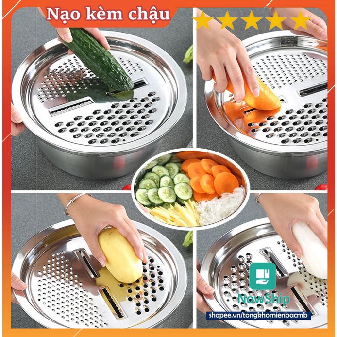 Bộ NẠO RAU CỦ đa năng kiêm chậu đựng tiện lợi 3 TRONG 1