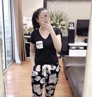 Bộ quần lụa áo cotton siêu đẹp