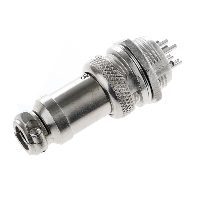 Set 5 Đầu Nối Phích Cắm 4 Chấu 16mm GX16-4 Bằng Kim Loại Mới