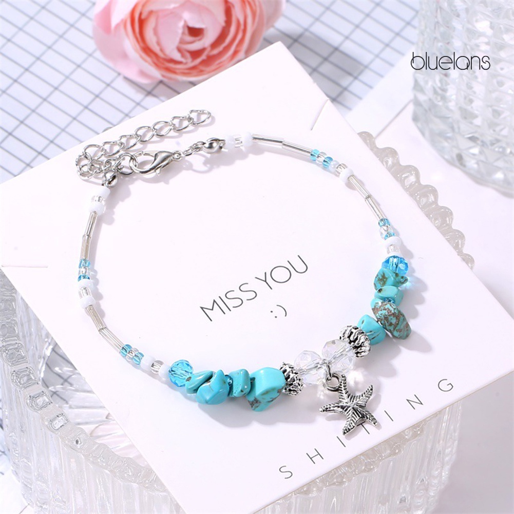 Lắc Chân Đính Hạt Và Vỏ Sò Phong Cách Boho Thời Trang Cho Nữ