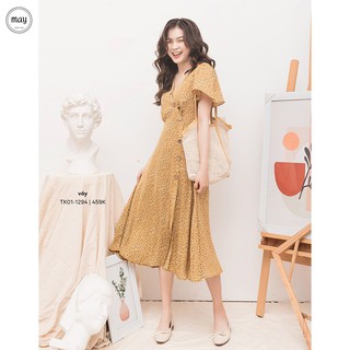 Váy cộc tay cánh tiên xẻ trước