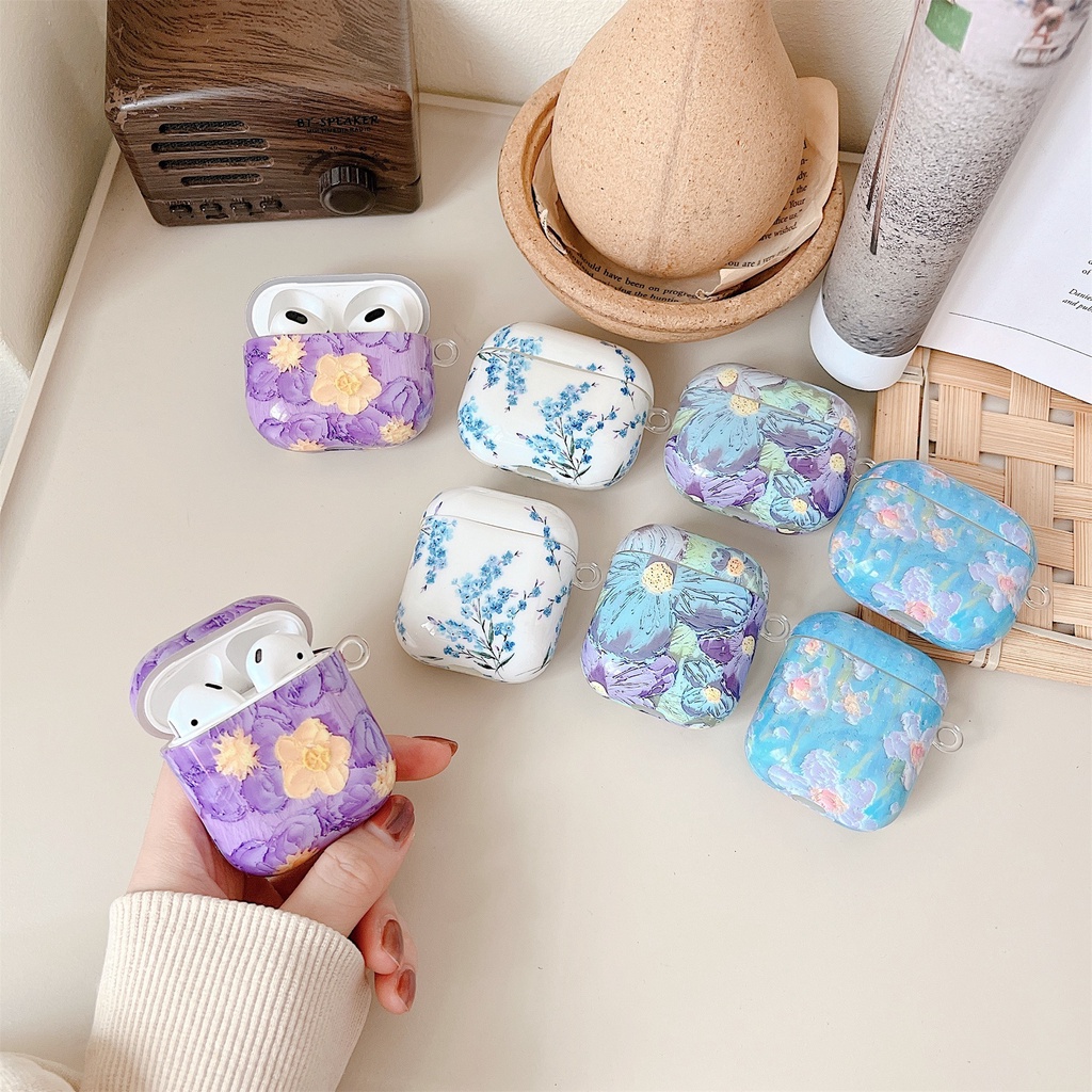 Vỏ Bảo Vệ Hộp Sạc Tai Nghe airpods 3 pro / airpods1 / 2 Bluetooth Không Dây Chất Liệu tpu Mềm Chống Sốc Họa Tiết Hoa Dễ Thương