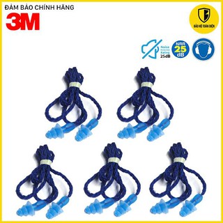 Combo 5 nút bịt tai chống ồn 3M 1290 (có dây), Nút tai silicon, dùng nhiều lần. Mềm dẻo, dể sử dụng
