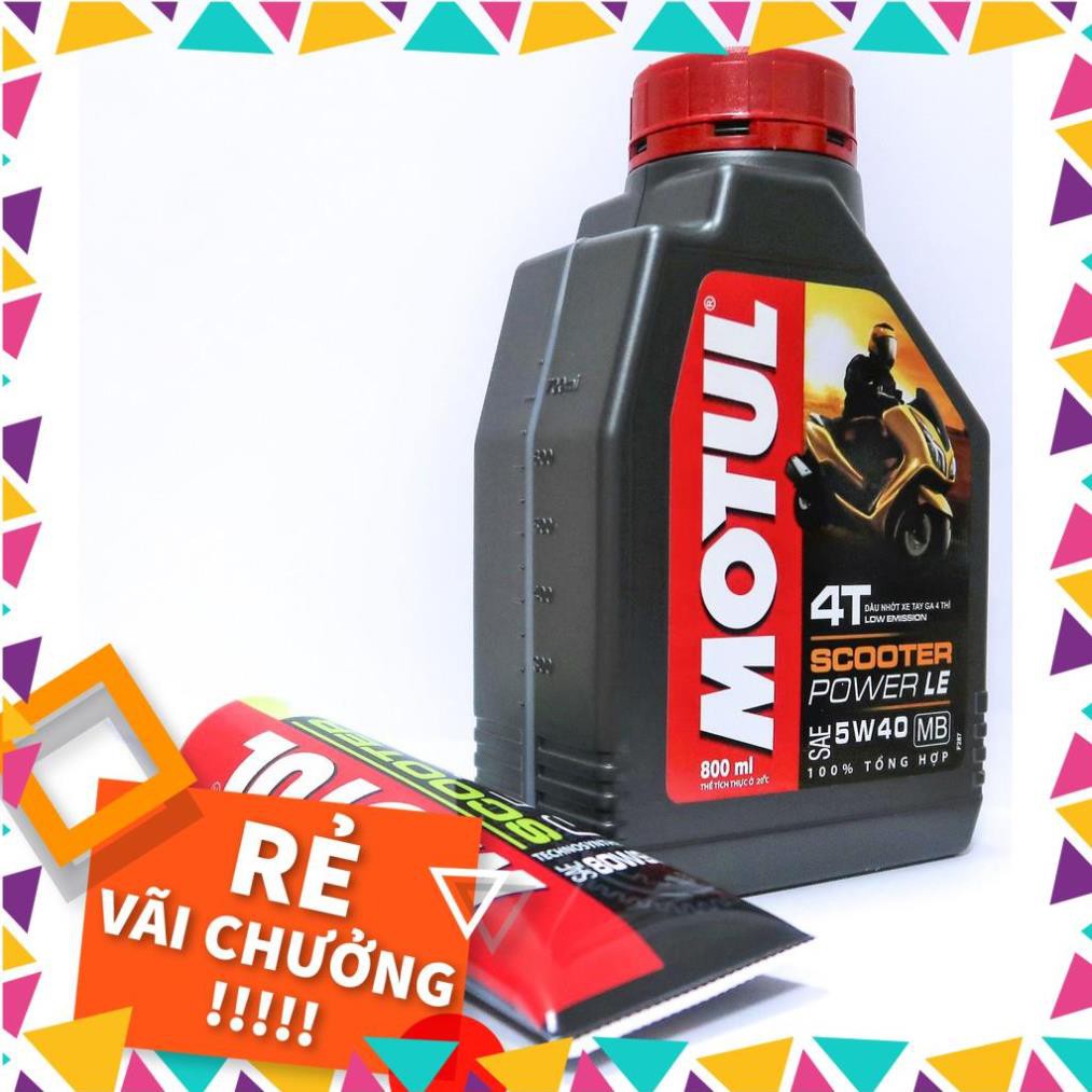 Siêu rẻ 1 chai Motul Scooter Power LE 5W40 0,8L + 1 tuyp lab