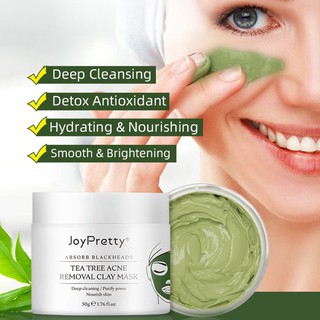 Mặt nạ đất sét trà xanh hỗ trợ trị mụn chống nhăn loại bỏ mụn đầu đen và sẹo