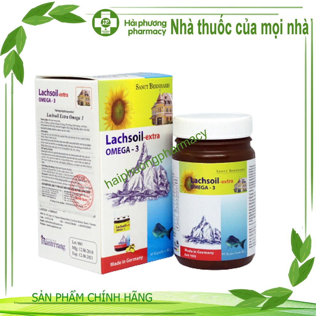 Dầu cá Omega 3 Lachsoil Extra Lọ 60 viên Hỗ trợ thị lực