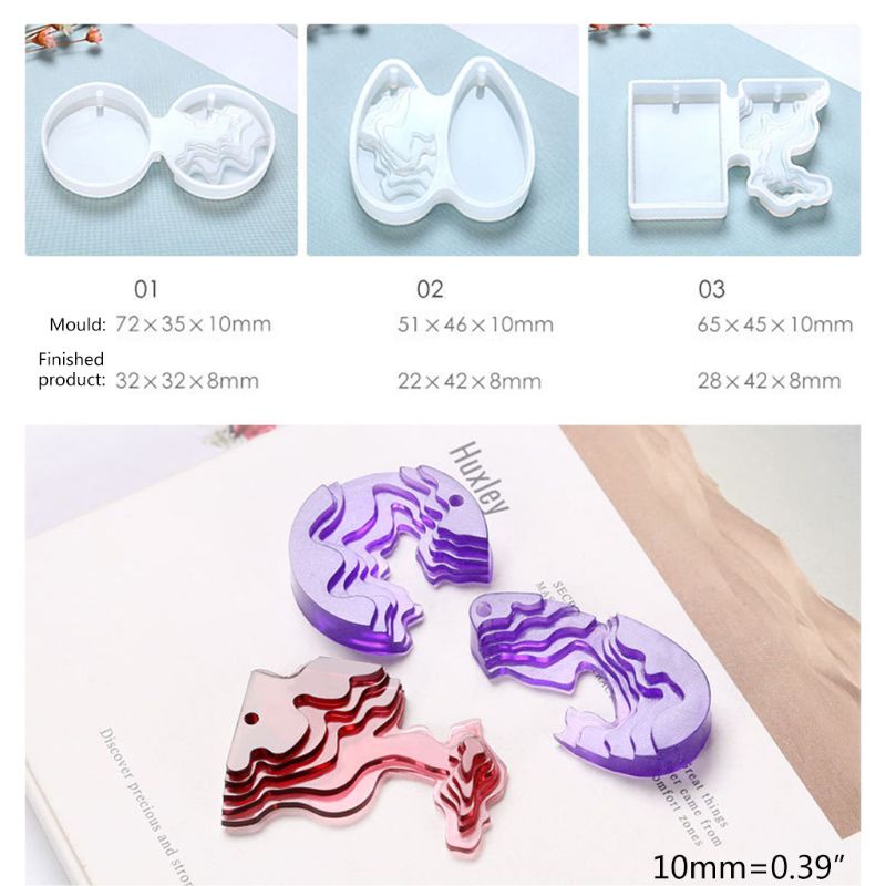 Khuôn Silicon Làm Mặt Dây Chuyền Hình Hòn Đảo Núi Pha Lê