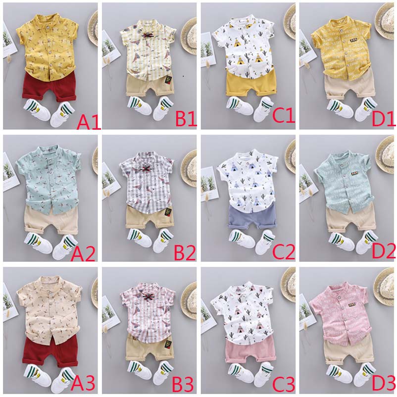 Bộ áo thun ngắn tay in chữ + quần sọt cho bé trai