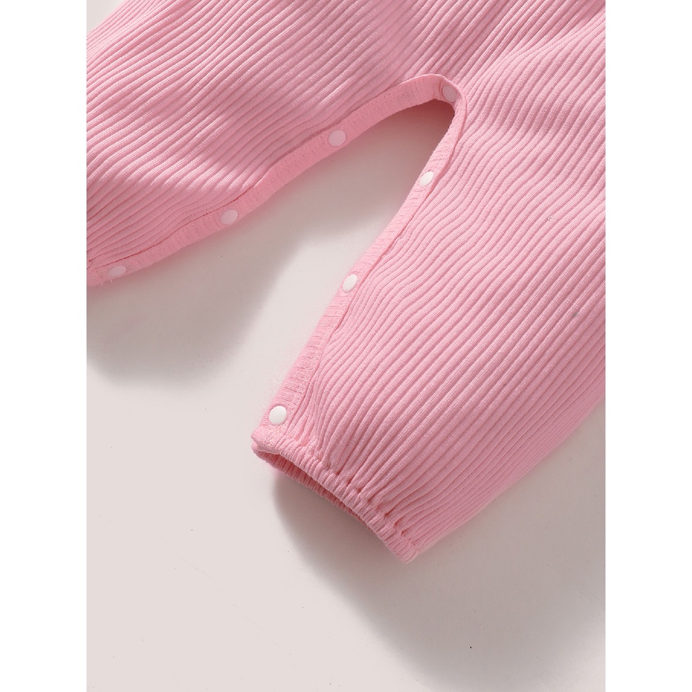 Áo liền quần MIKRDOO cổ Peter Pan phối ren màu hồng thời trang mùa hè cho bé gái 0-24 tháng tuổi