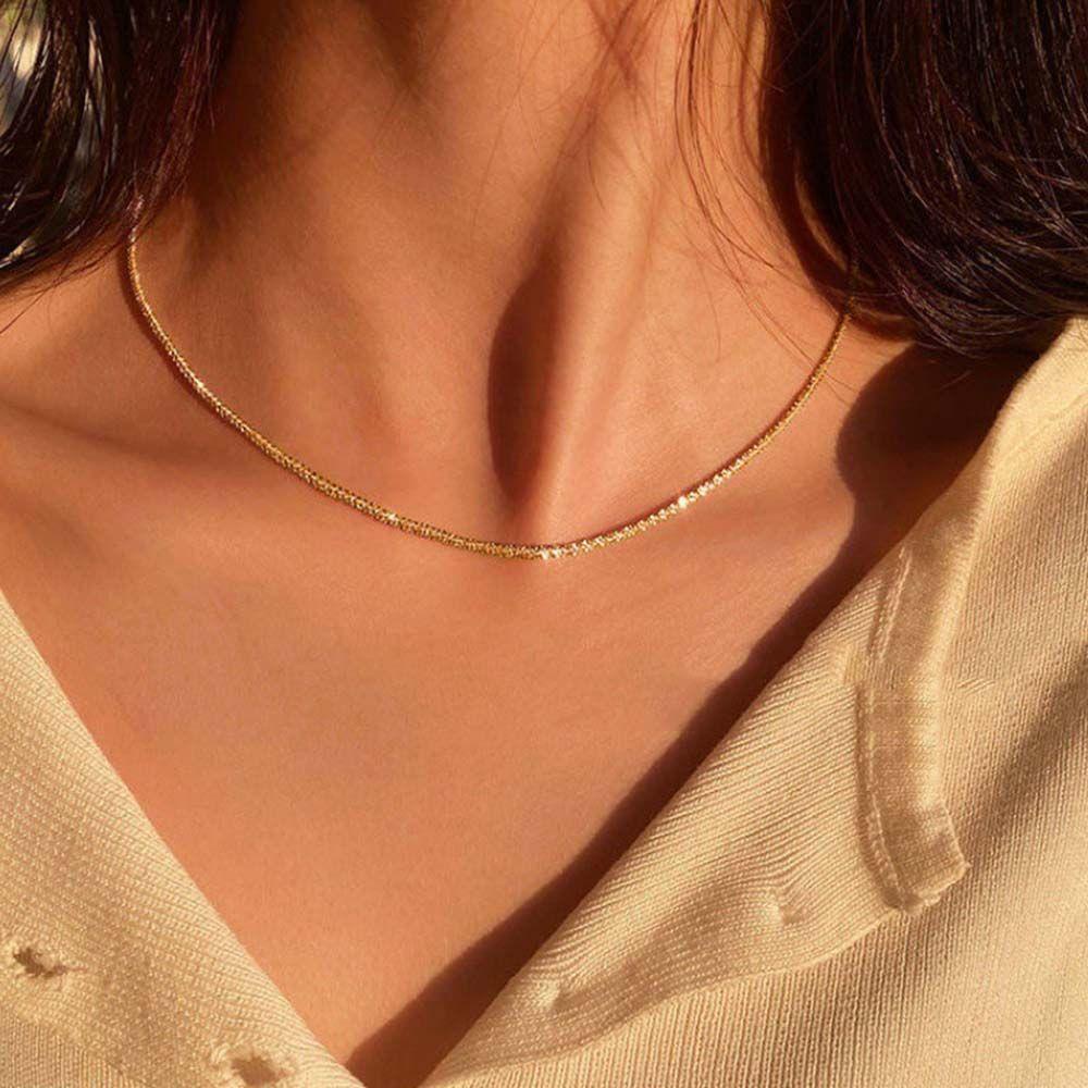 AROMA Vòng cổ Mạ Bạc Lấp Lánh Sang Trọng