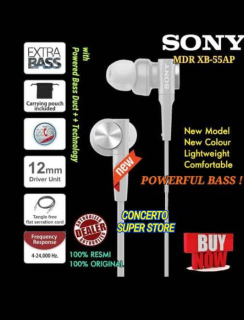 Tai Nghe Nhét Tai Có Mic Cho Sony Mdr Xb55Ap - Xb 55ap - Xb 55 Ap