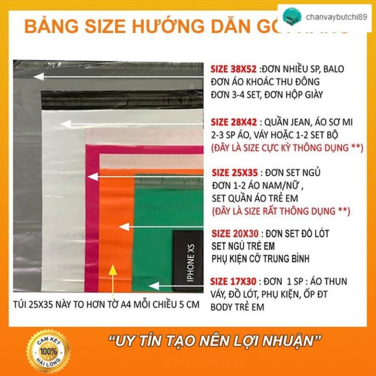 Túi gói hàng tự dính Size 38x52 Cuộn 100 Túi Có Keo Dán Bảo Mật -2T