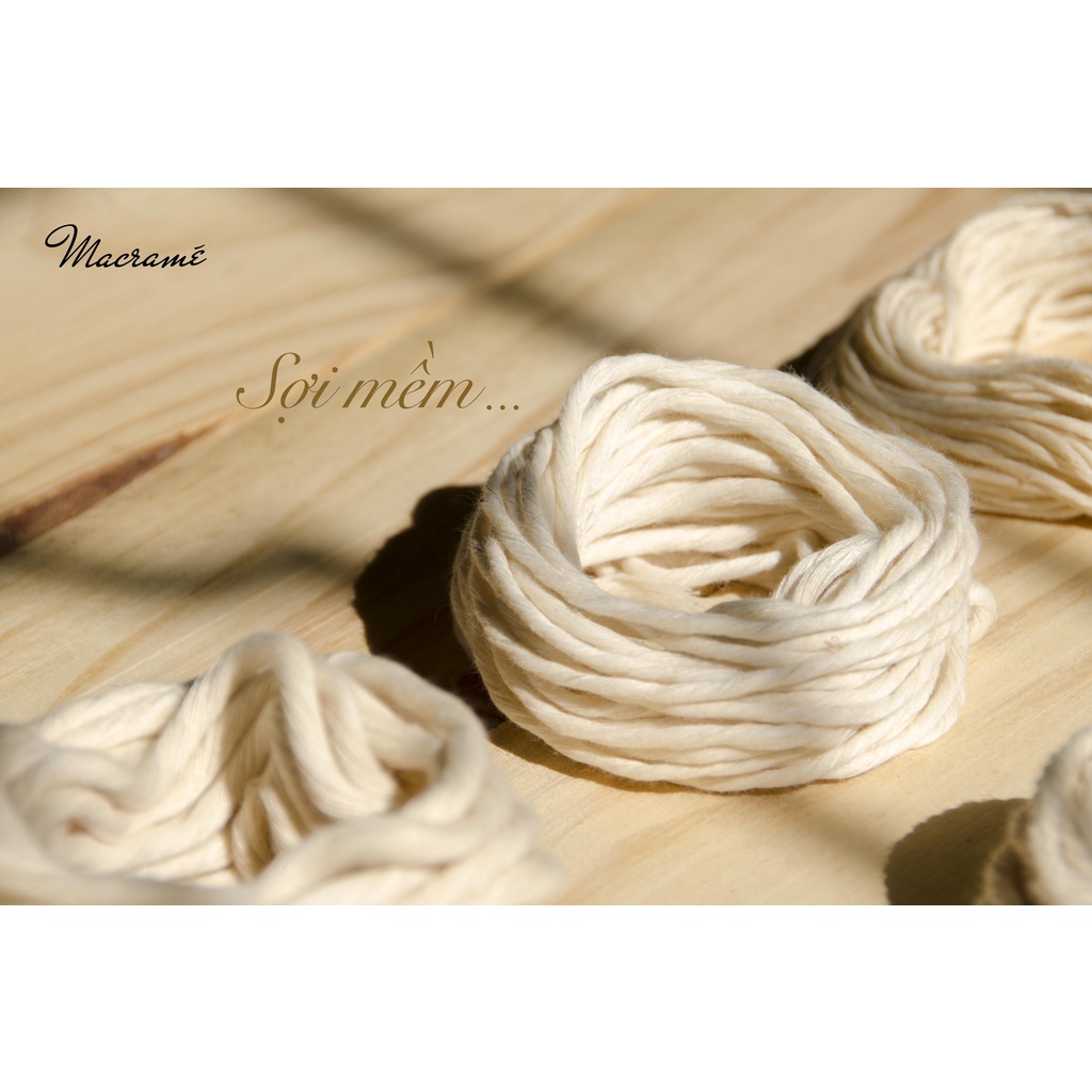 Dây thắt Macrame 1 xoắn màu kem_ Macrame Twine (color: cream) I Phụ kiện Macrame