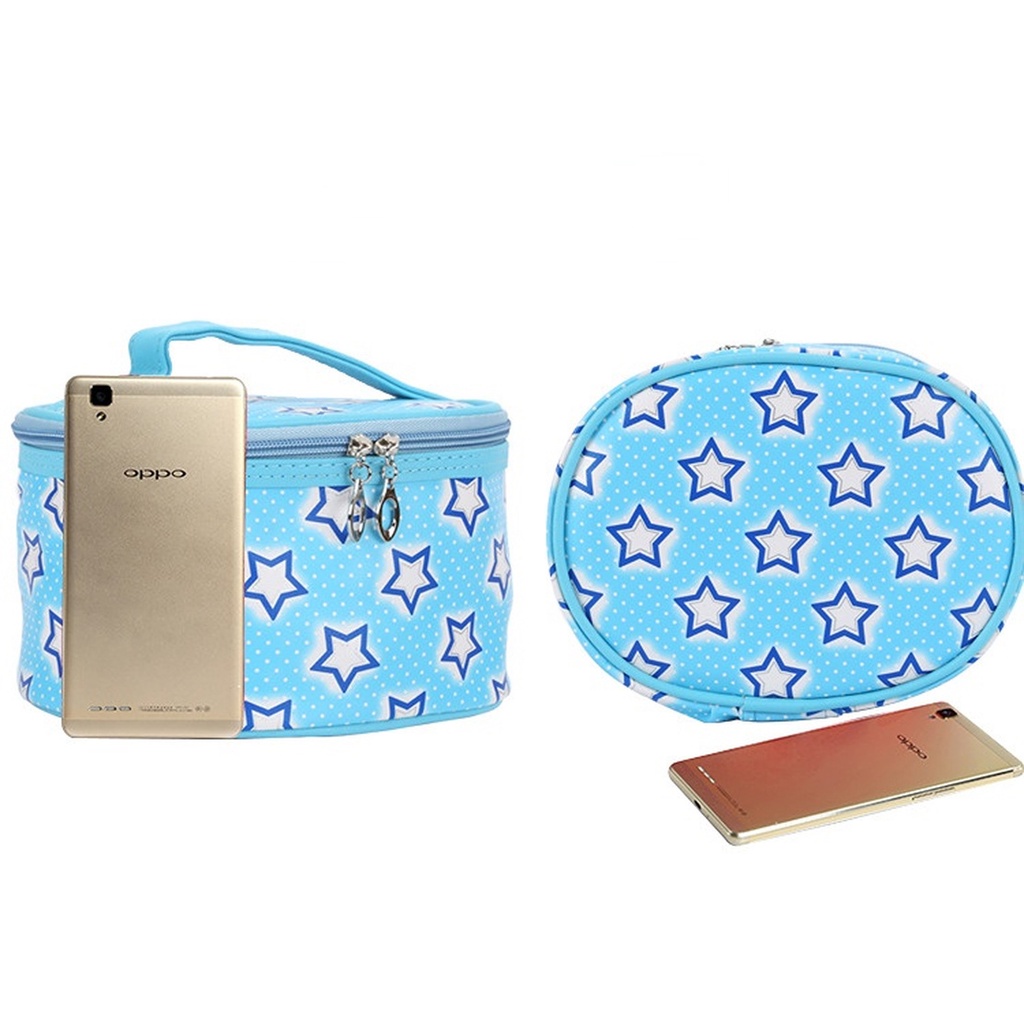 Túi Da PU Hình Trụ Đựng Mỹ Phẩm Tiện Dụng