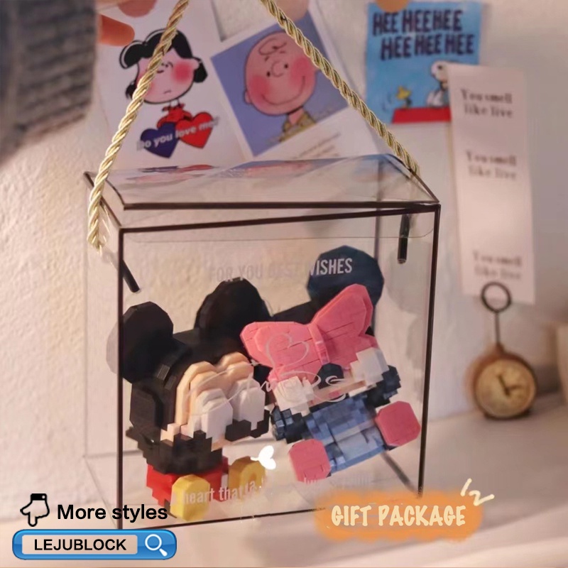 Các khối xây dựng chuột mickey minnie nanoblock linabell ghép hình trẻ em hộp quà một mảnh đồ chơi trẻ em Disney búp bê quà tặng cho bạn gái giáng sinh Naruto kakashi luffy chopper