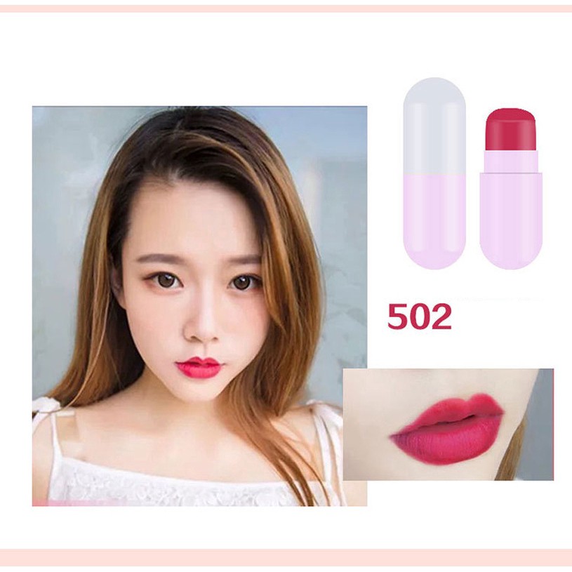 Son môi thiết kế mini hình viên thuốc con nhộng kết cấu dưỡng ẩm kháng nước không dễ phai | BigBuy360 - bigbuy360.vn