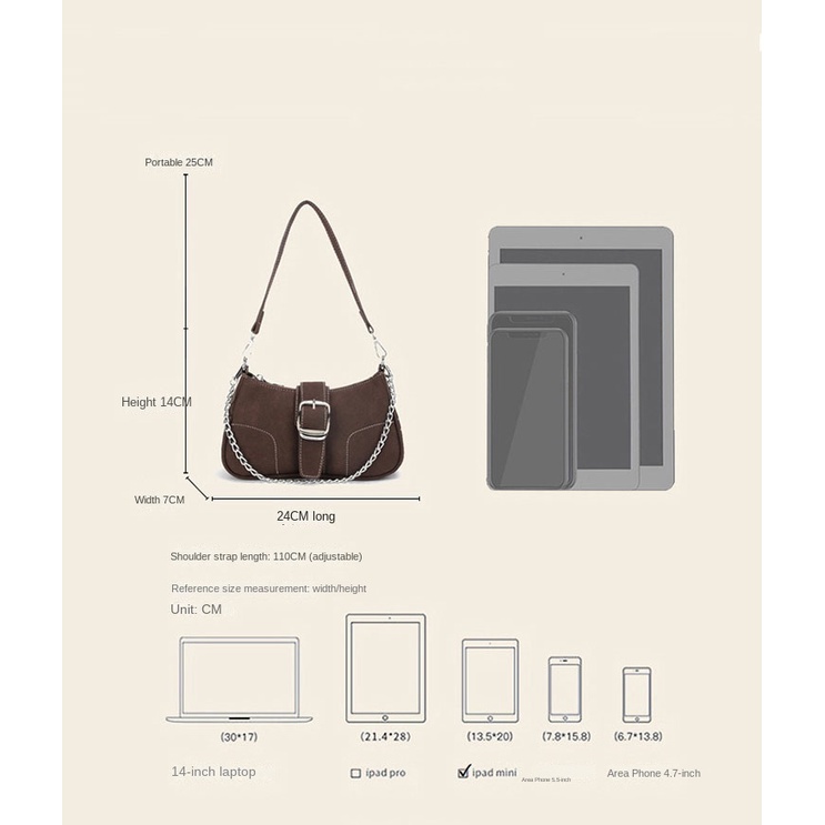 Túi Xách Tote Mềm Phối Dây Xích Đeo Vai Cá Tính