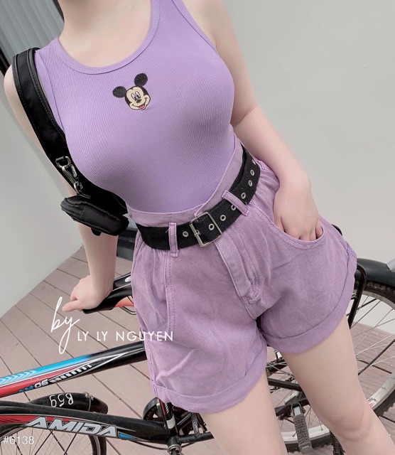 Áo Ba Lỗ Nữ - Áo Hai Dây Phông Thun Ngược Croptop Nữ Đi Biển