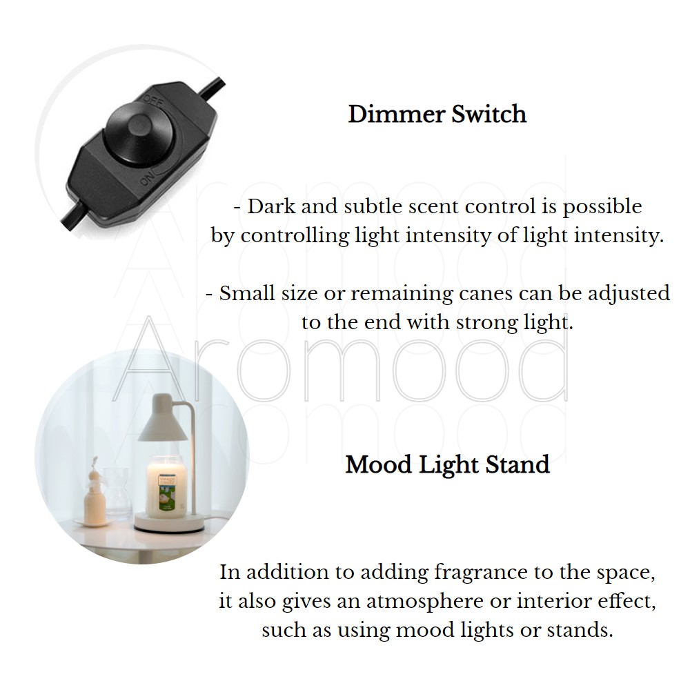 [Korea] Đèn đốt nến thơm / Bộ điều khiển ánh sáng kích thước lớn với 1 bóng đèn halogen - Mono Candle Warmer / Đèn đốt nến