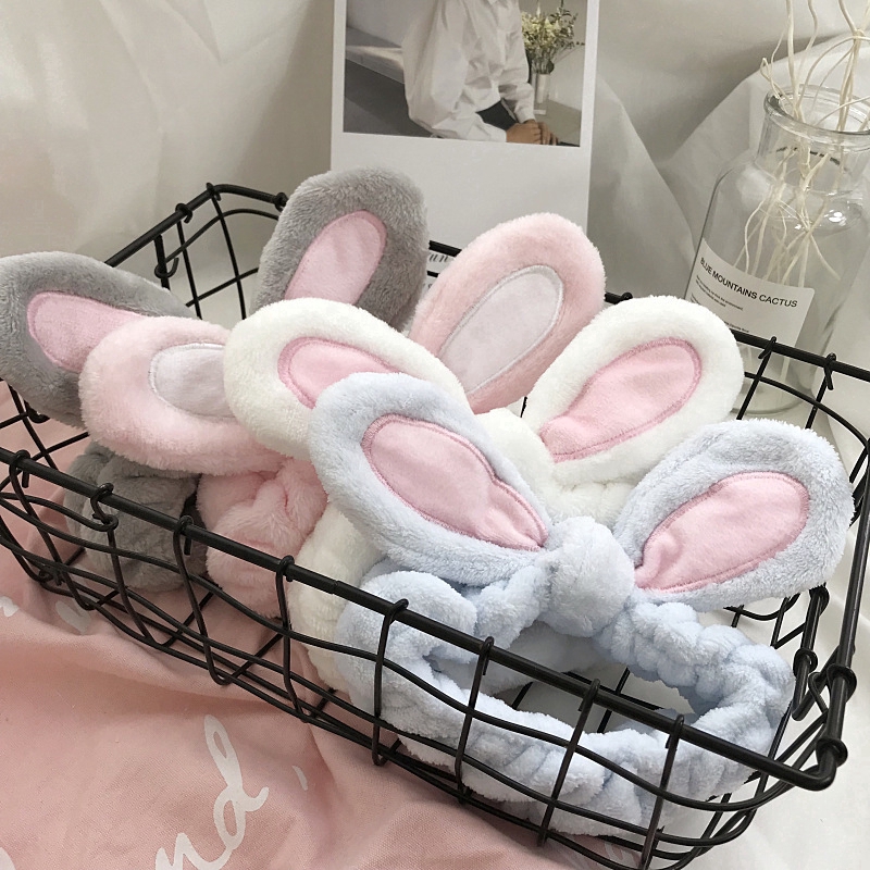 [Hàng mới về] Băng Đô Tai Thỏ Xinh Xắn Dùng Khi Rửa Mặt
