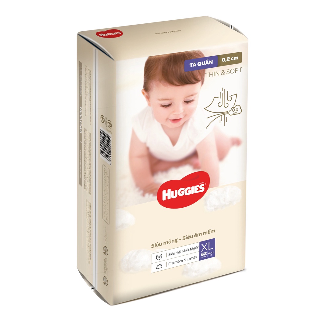 (Tặng Khăn Xô) Tã Dán/Quần Hàn Quốc Huggies Thin &amp; Soft Siêu Mỏng size M54/L46/XL42/L44/XL36/XXL28