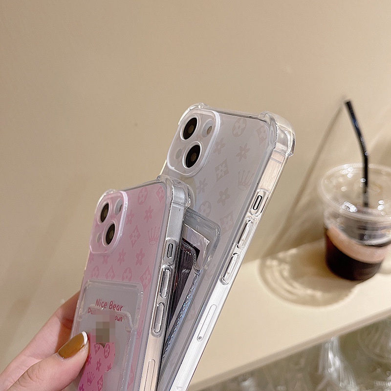 Ốp lưng iphone Ốp Điện Thoại Mềm Chống Rơi Có Ngăn Đựng Thẻ Cho Iphone 13 12 11ProMax / XR / xmax XS 13promax 7p / 8p / 13MINI 14 Dinuo case