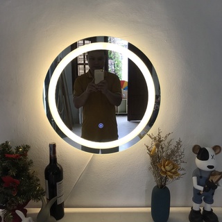 Gương Tròn Led Phun Viền Cát - Đường Kính 50cm [Đủ Phụ Kiện]