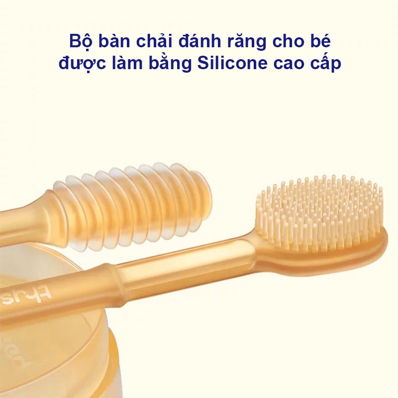 Bộ rơ lưỡi cho bé, Bàn chải silicon cho bé siêu mềm mại an toàn cho bé 0-18 tháng Baby-S – SSS022