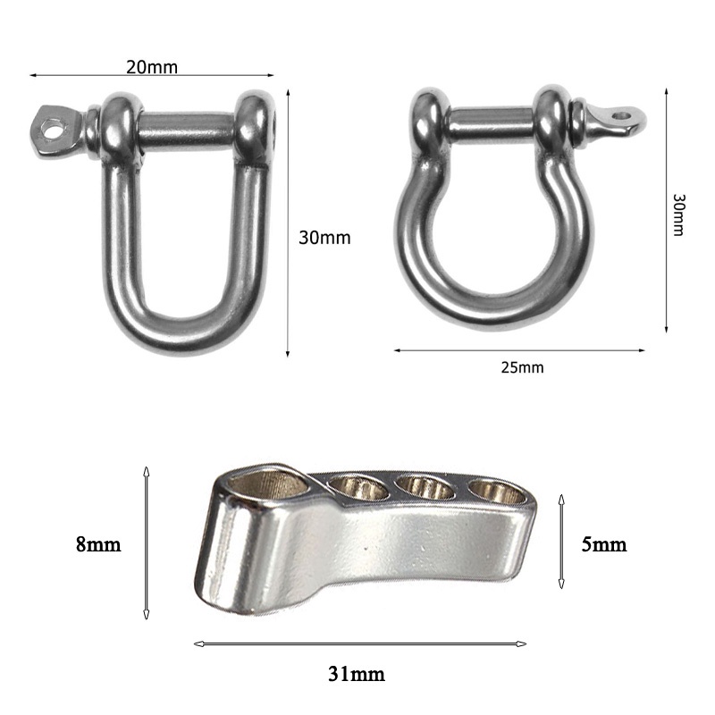 Móc Khóa Dây Dù Hình Chữ O/ Chữ U Bằng Thép Có Thể Điều Chỉnh