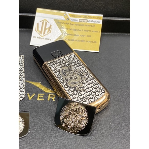 Miếng dán da điện thoại 8800 rồng đen // Khảm Noki 8800