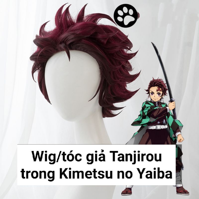 (Có sẵn) Wig/tóc giả Cosplay Tanjirou trong Kimetsu no Yaiba cực kỳ đẹp mắt