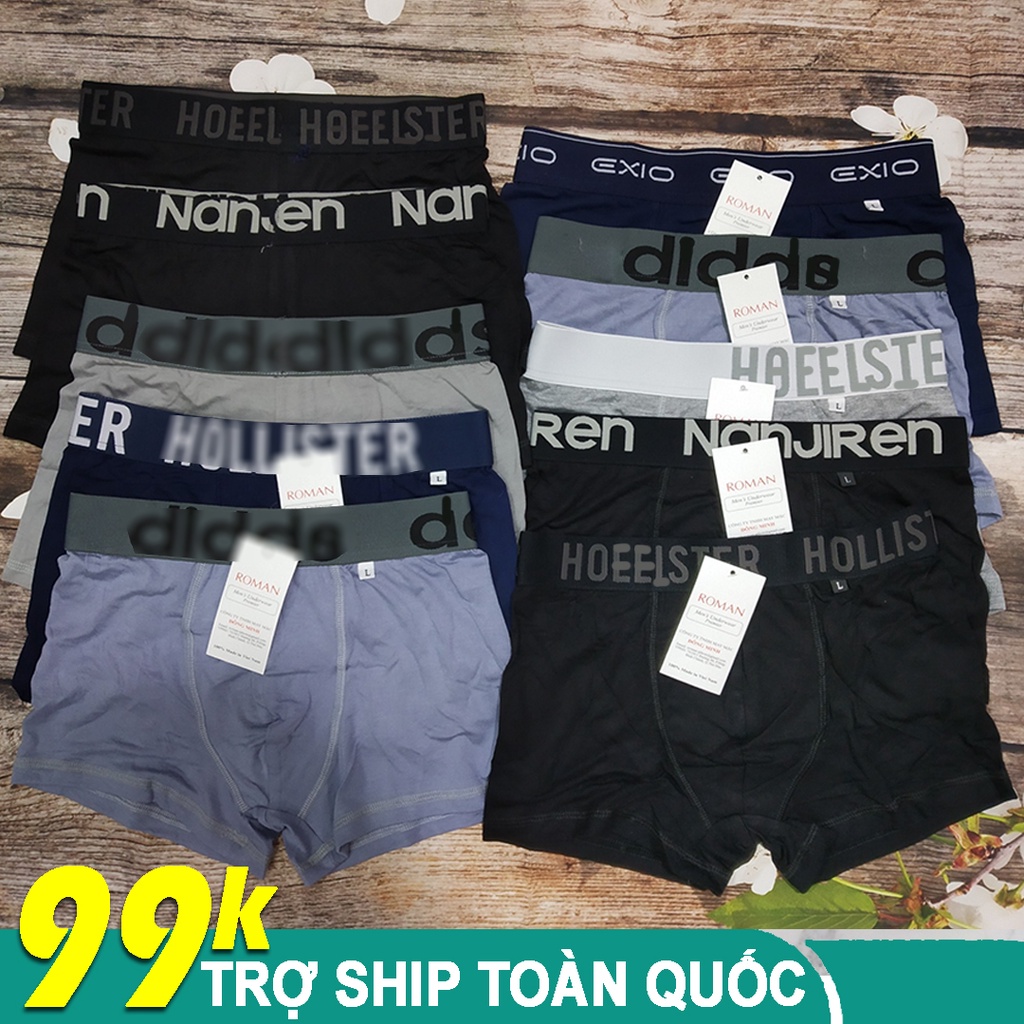 COMBO 5 QUẦN SỊP ĐÙI QUẦN LÓT BOXER NAM - THUN COTTON CO GIÃN TỐT ÔM SÁT MÔNG ĐÙI