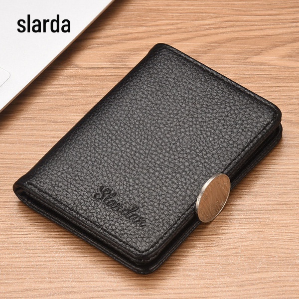 Ví nhỏ siêu mỏng nam ngắn dọc ví nam thanh niên sinh viên chống tẩy mỡ ngăn đựng thẻ mini bao da bằng lái xe của nam