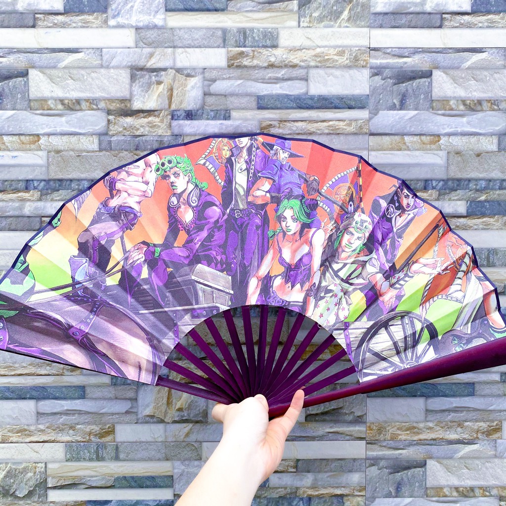 Quạt xếp cầm tay nan 31 in hình JoJo's Bizarre Adventure Cuộc Phiêu Lưu Bí Ẩn anime chibi xinh xắn