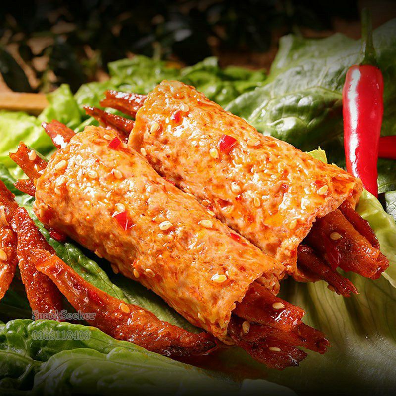 Đậu phụ cay cuộn sườn sụn siêu ngon - đồ ăn vặt Trung Quốc