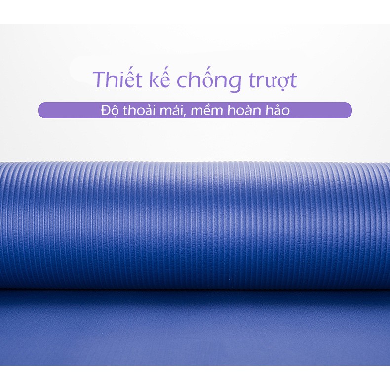 Thảm tập thể dục, Yoga NBR không trơn trược, Thảm Yoga Paledas 10mm kèm dây đeo